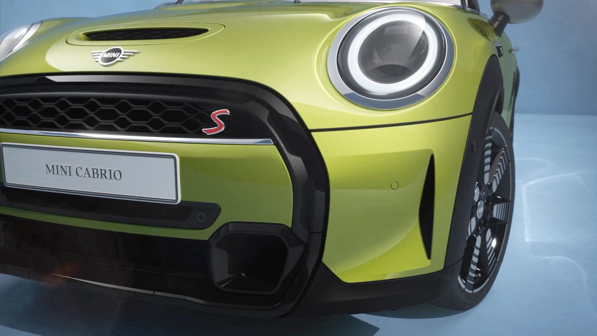 MINI Cabrio – widok z tyłu – żółty