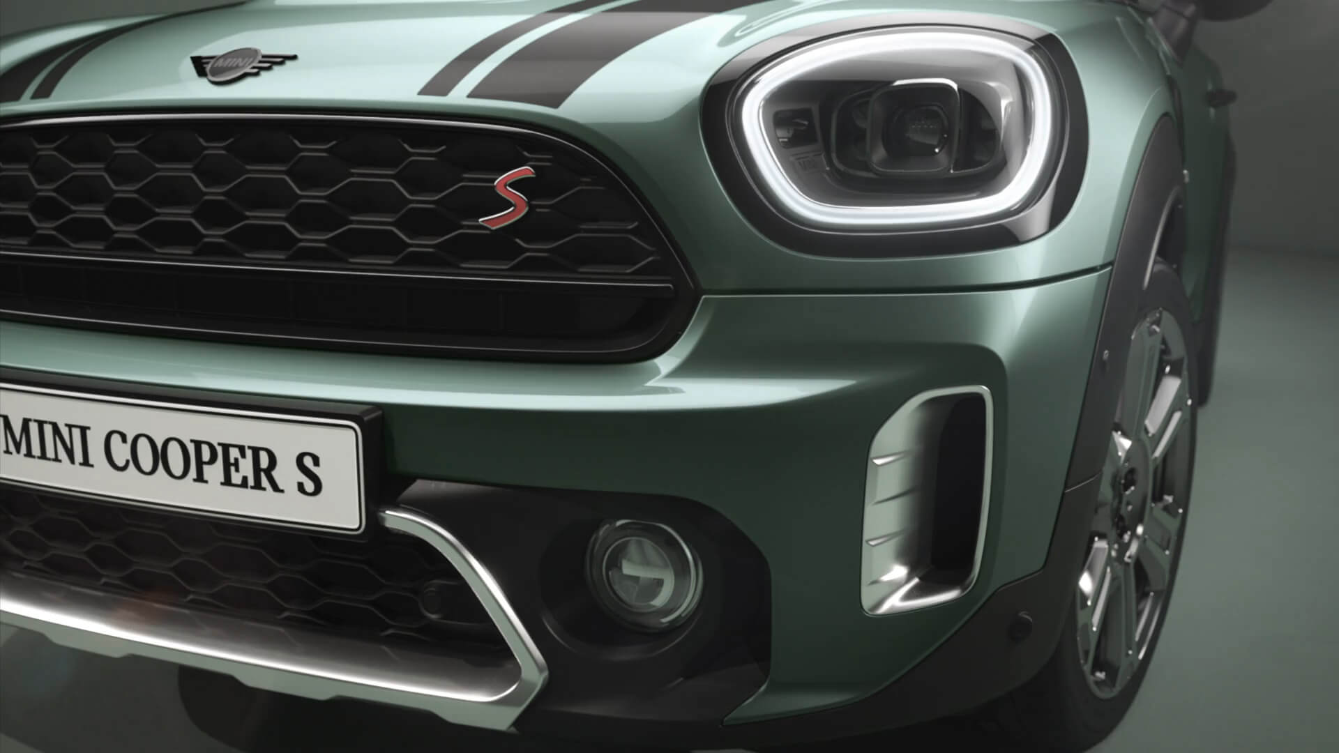 MINI Countryman – widok z boku – zielony i czarny