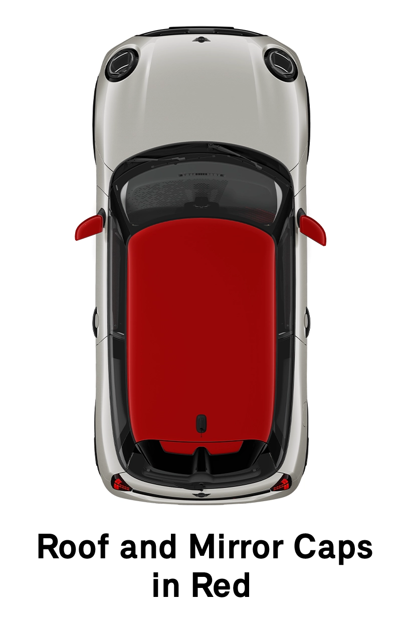  MINI – wyposażenie – linia jcw – dach w kolorze czerwonym