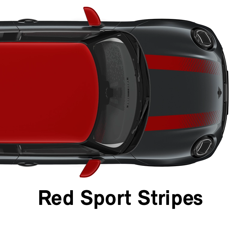  MINI – wyposażenie – linia jcw – czerwone sportowe pasy