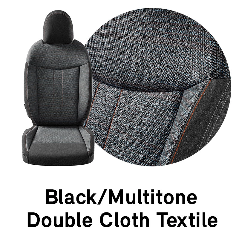 Tapicerka MINI: Czarna tkanina tekstylna Black Multitone Double Cloth