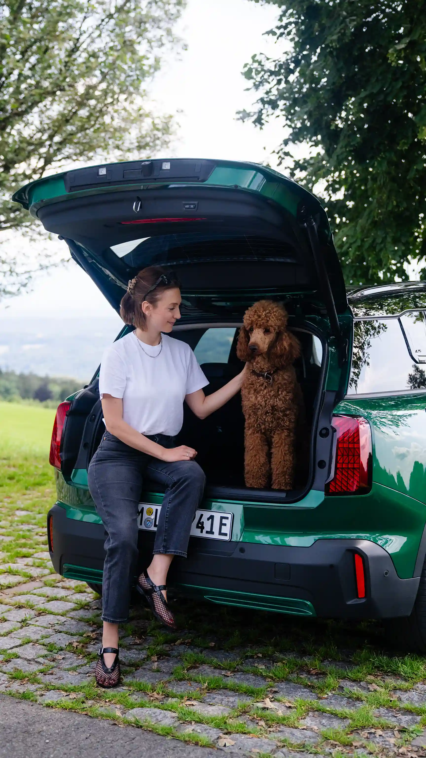 Elektryczne MINI Countryman – pies w bagażniku