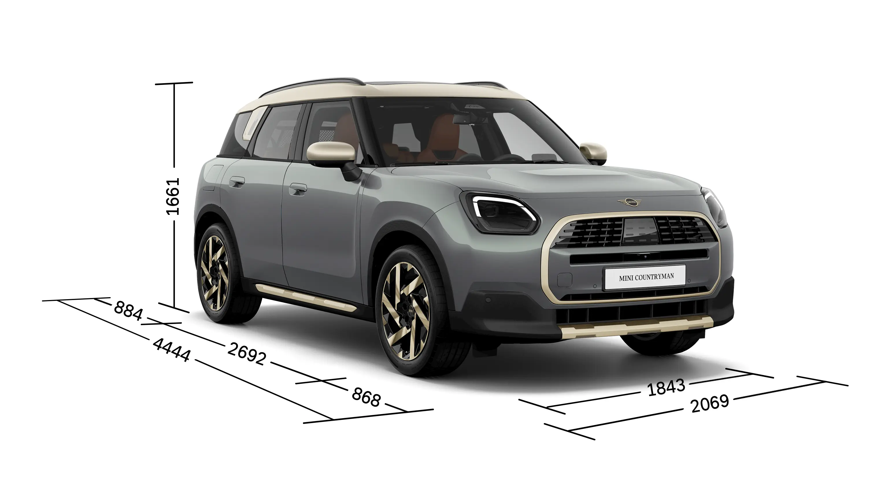 MINI Countryman – widok z przodu i wymiary