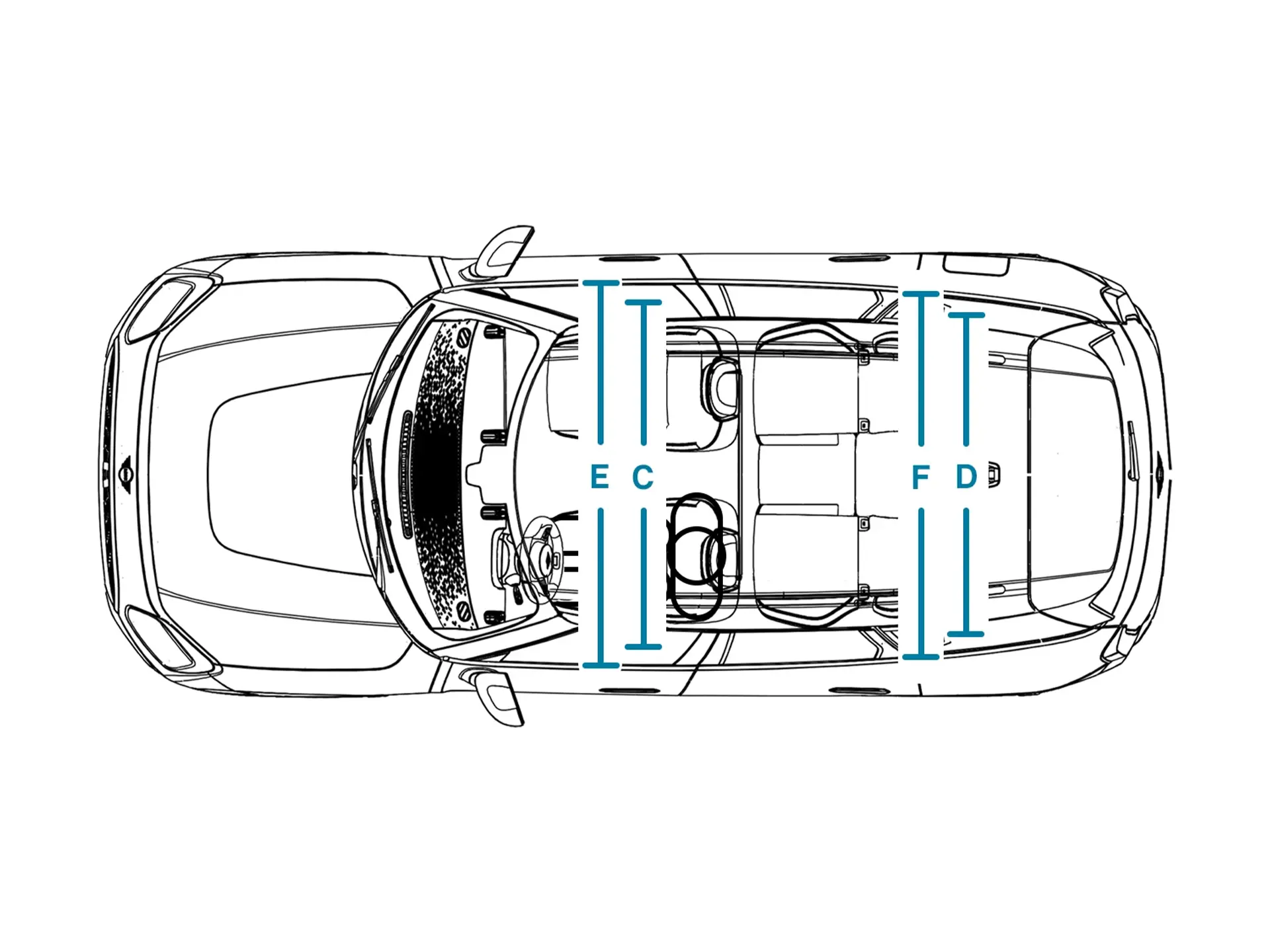 MINI Countryman – wymiary kabiny od góry