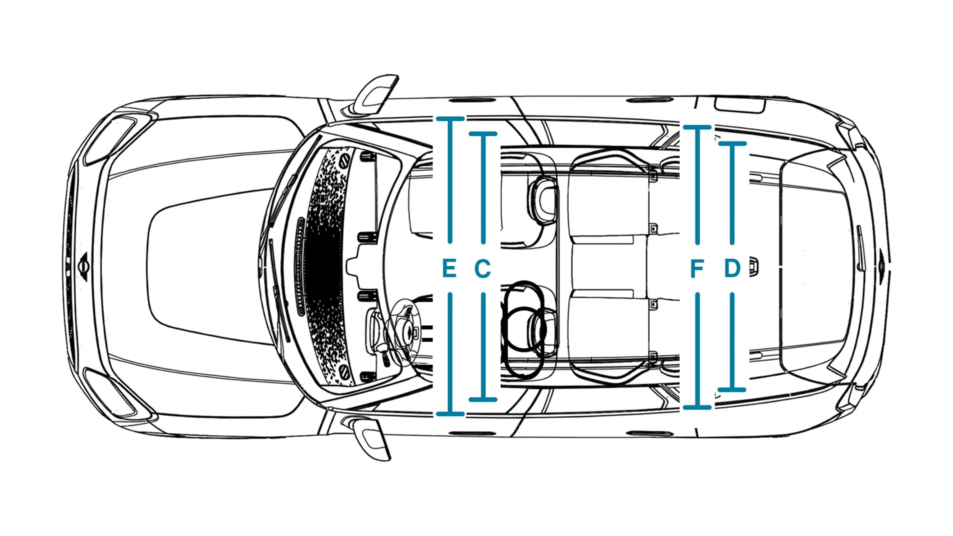 MINI Countryman – wymiary kabiny od góry