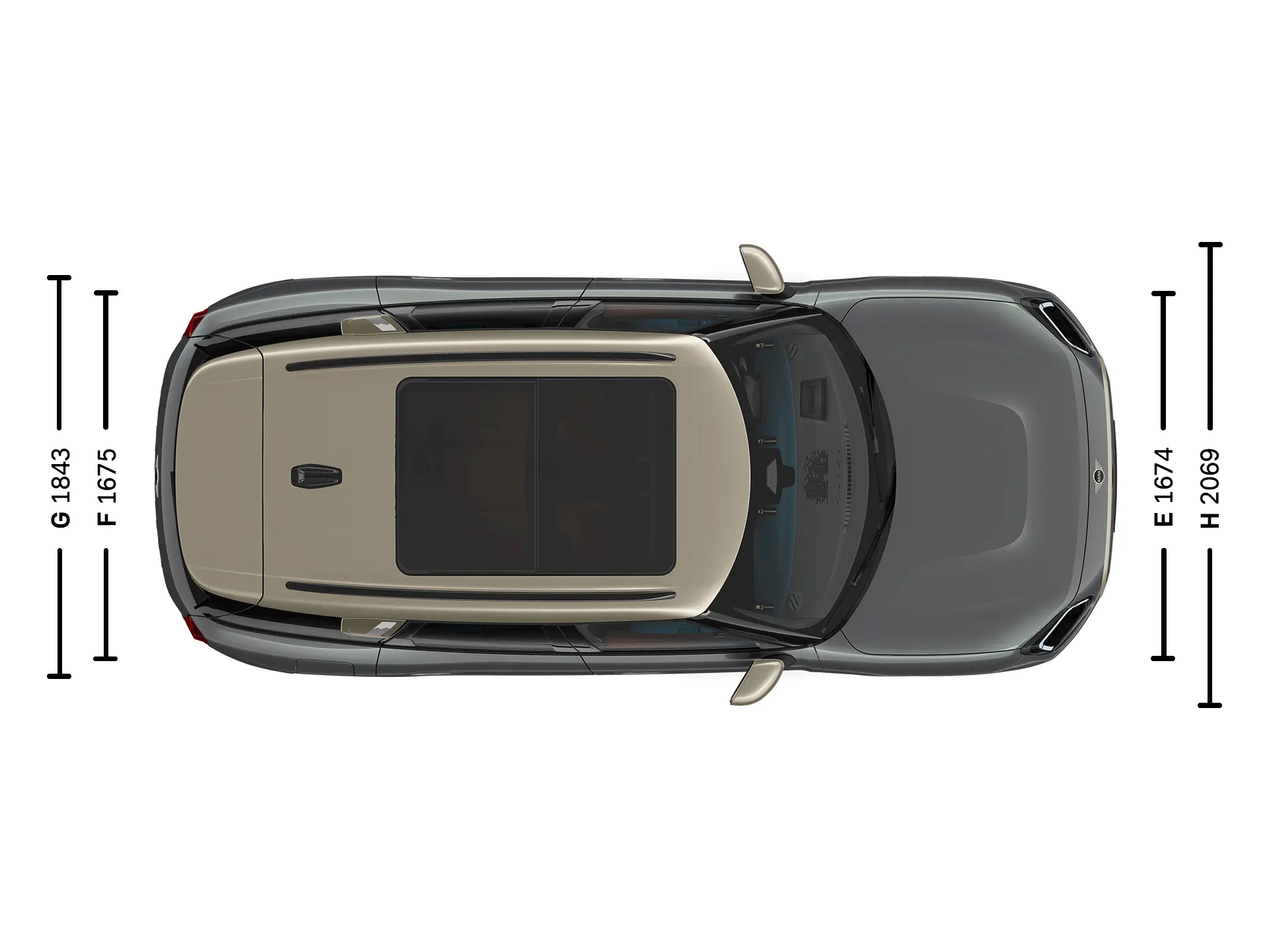 Wymiary MINI Countryman od góry