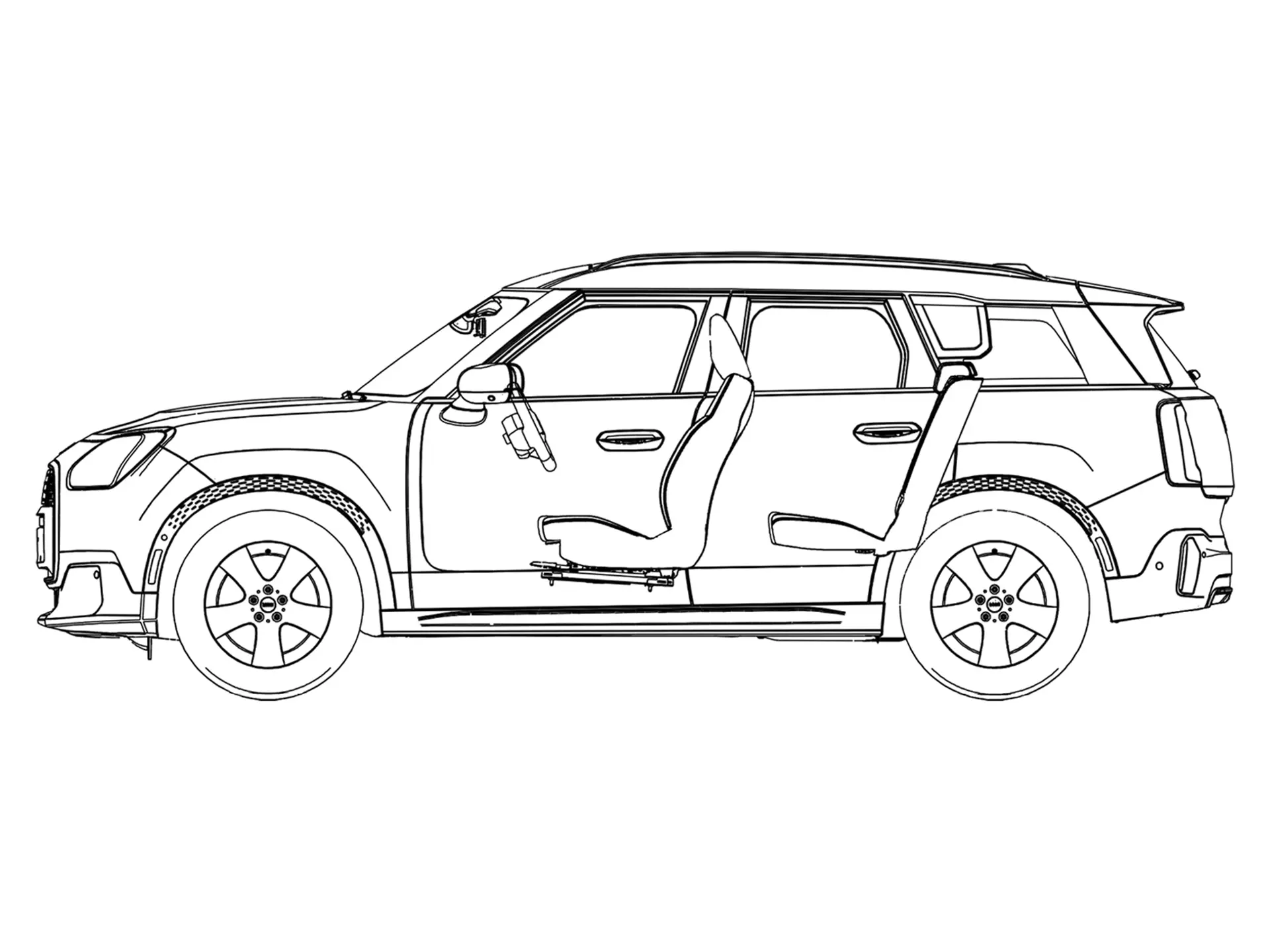 MINI Countryman – szkic widoku bocznego