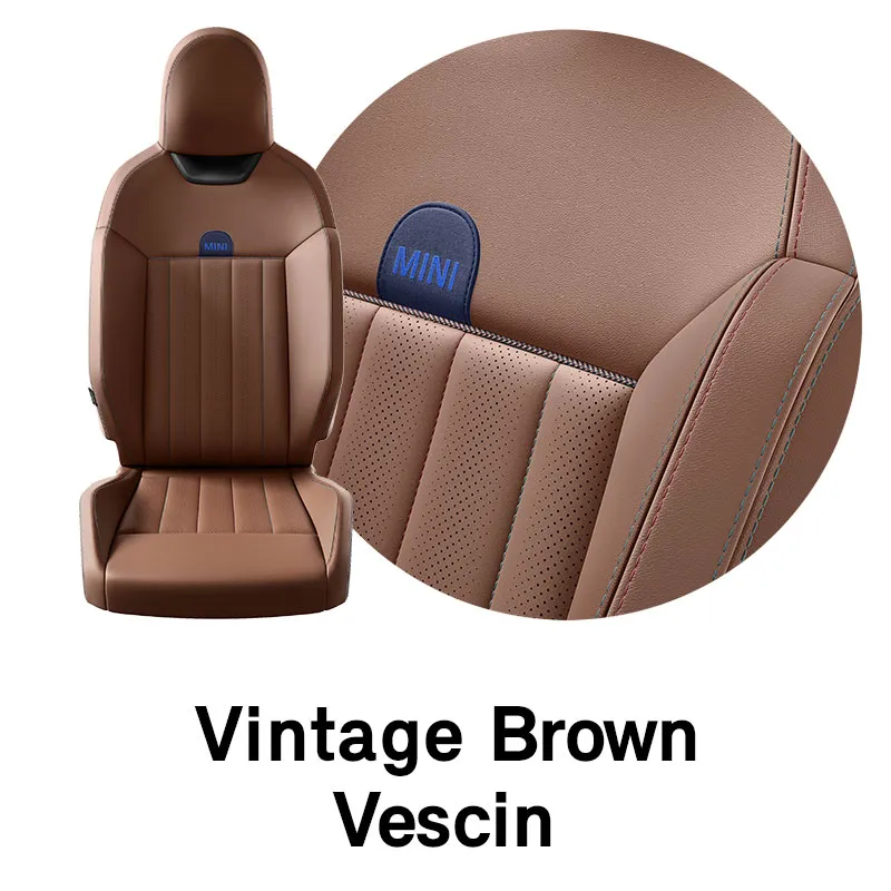 MINI – wyposażenie – materiał vescin w kolorze vintage brown