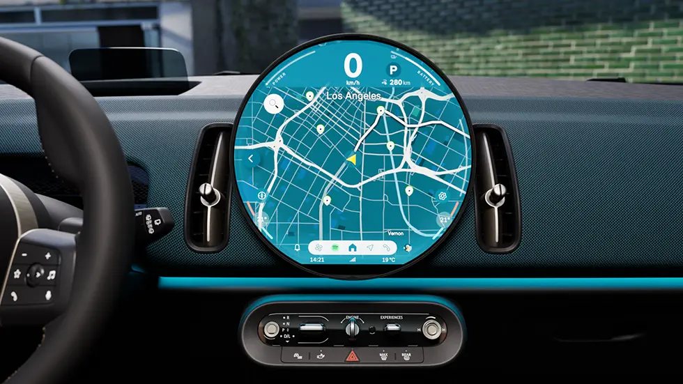 MINI Countryman – wnętrze – wyświetlacz oled z mapą