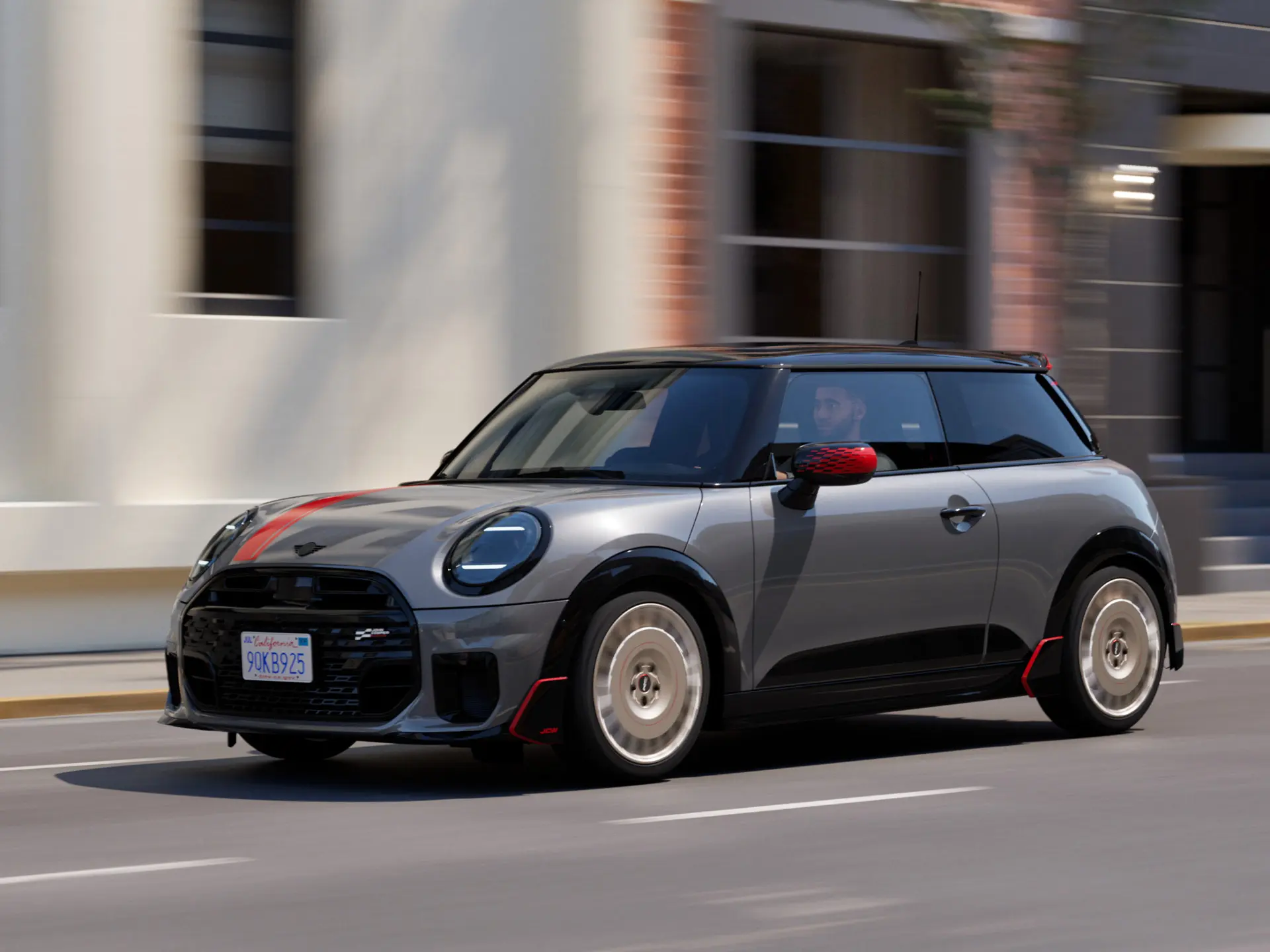 Mężczyzna prowadzący MINI Cooper