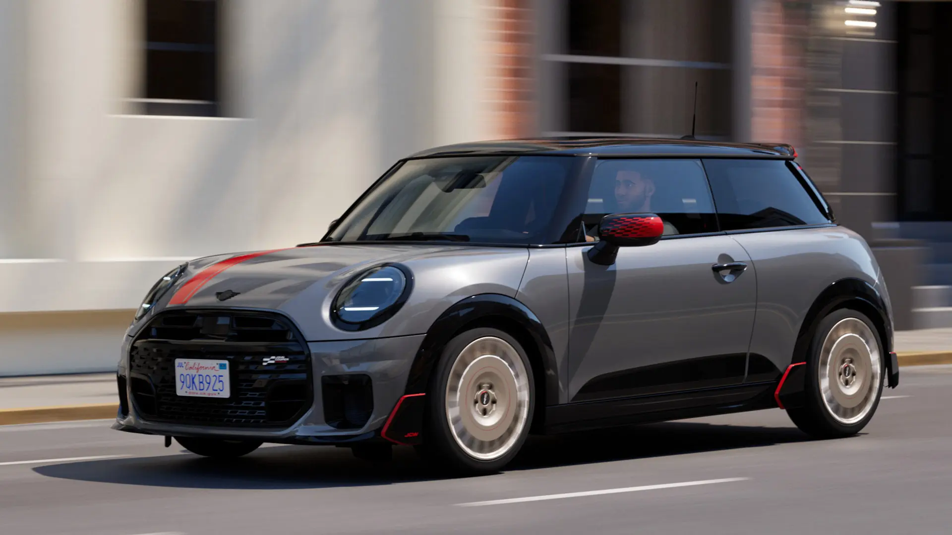 Mężczyzna prowadzący MINI Cooper