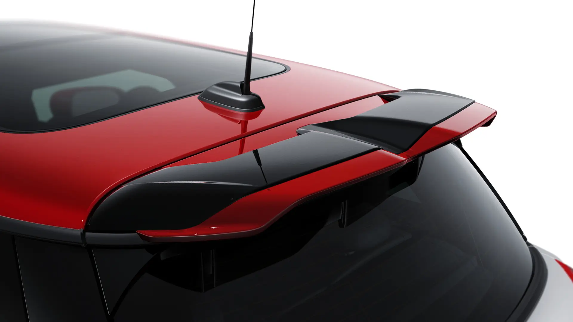 Wyposażenie dodatkowe JCW – spojler dachowy JCW w kolorze Chili Red