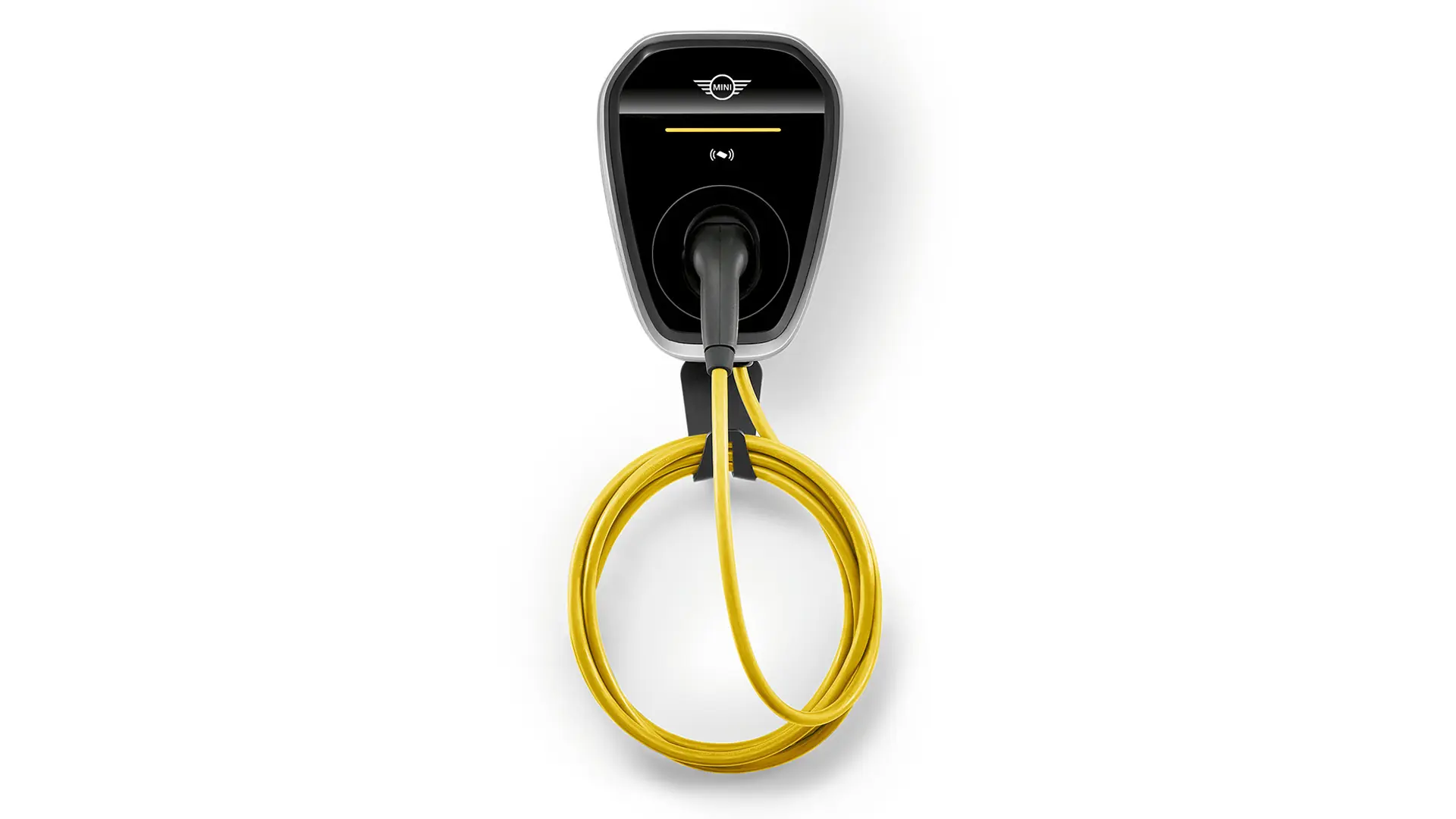 Stacja ładowania MINI Wallbox Plus do ładowania w domu z mocą do 22 kW, montowana na ścianie.