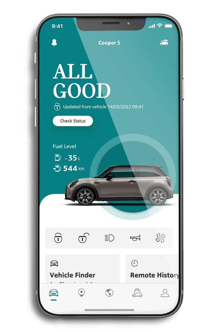 mini connected – aplikacja mini – zakładka samochód