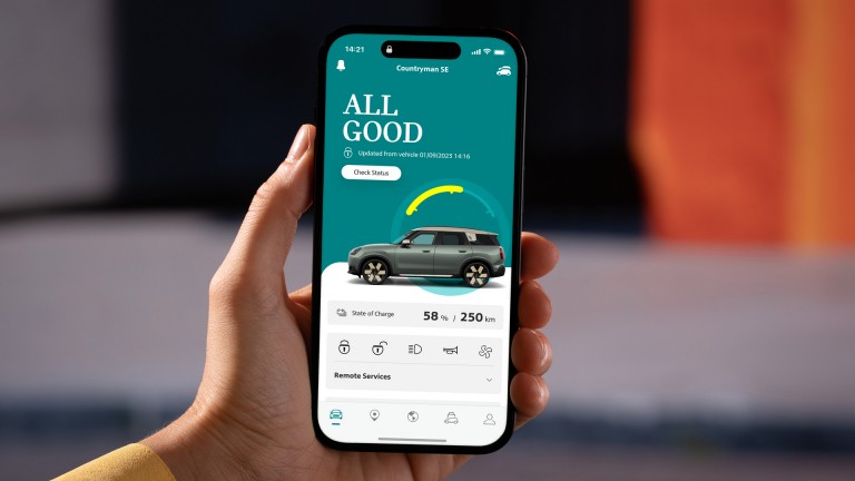 W pełni elektryczne MINI Countryman – cyfrowe doświadczenie – aplikacja mini